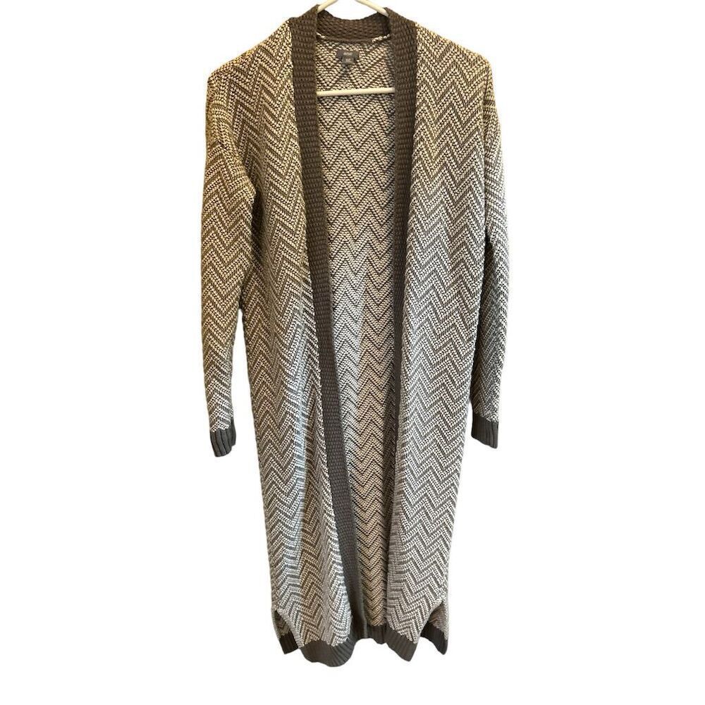 Aerie Chevron Shawl Collar Duster‎ Cardigan Sweater Jacket Gray XS